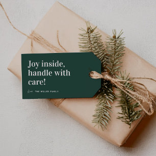 Joy Inside Cute-jul Presentetikett