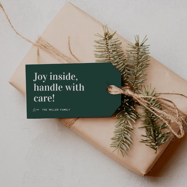 Joy Inside | Cute-jul Presentetikett (Skapare uppladdad)