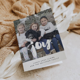 Joy Inspirational julfamiljs foto Helgkort
