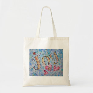 Joy Inspirational Ord Art Tote Bag Tygkasse