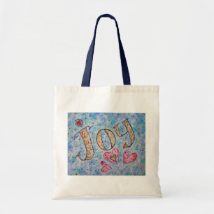 Joy Inspirational Ord Art Tote bags Tygkasse