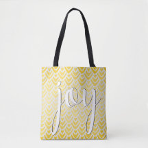 Joy Inspirational Quote Cheerful Gult Tote Bag