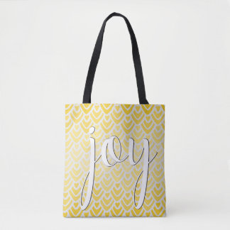 Joy Inspirational Quote Cheerful Gult Tote Bag Tygkasse