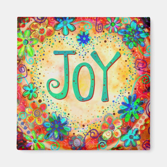 Joy Inspiritivity ONE WORDFun Trendig Cheerful Magnet (Framsidan)