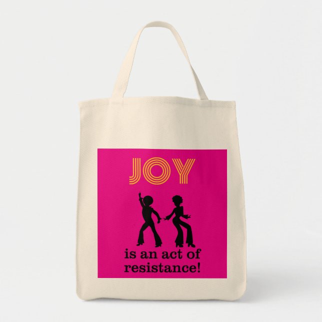 Joy is an act of resistance! - tote bag (2-sided) tygkasse (Framsidan)