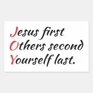 Joy - Jesus först, andra andra, er själv Last. Rektangulärt Klistermärke