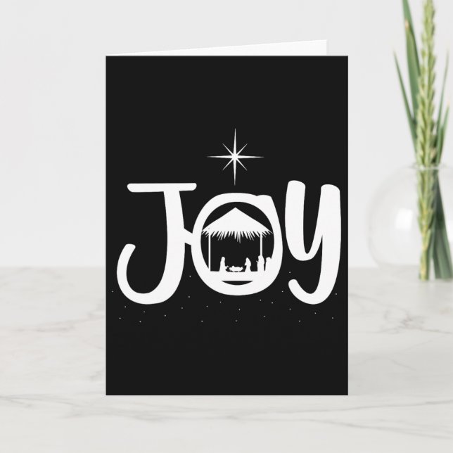 Joy Jesus Nativity Scene Cool Christmas Apparel  Kort (Framsida)