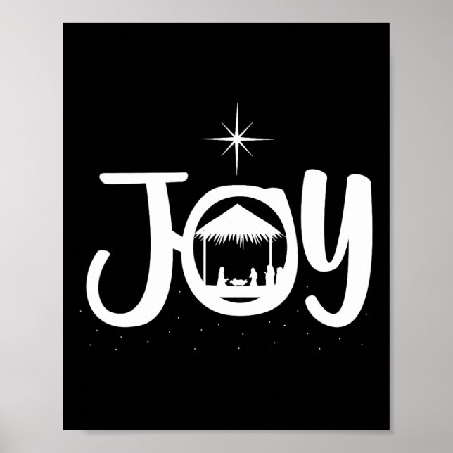 Joy Jesus Nativity Scene Cool Christmas Apparel  Poster (Framsidan)