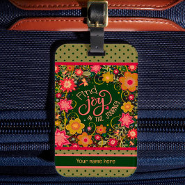 Joy Journey Personlig Namn Inspiritivity Blommigt Bagagebricka