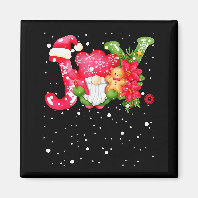 Joy - Joyful Gnome - Cute Christmas  Magnet (Framsidan)