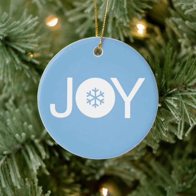 Joy jul Blue Ceramic Ornament (Träd)