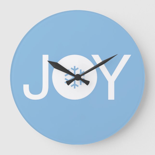 Joy jul Blue Large Clock Stor Klocka (Framsida)