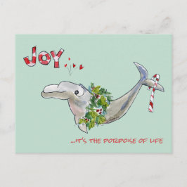 Joy jul Dolphin Porpoise of Life Helg Vykort