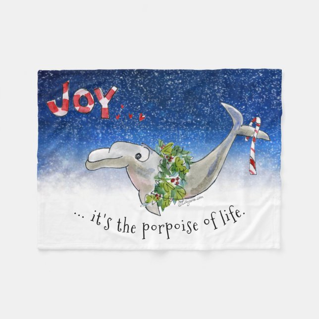 Joy Jul Dolphin Porpoise of Life Stars Fleecefilt (Framsidan (Horisontell))