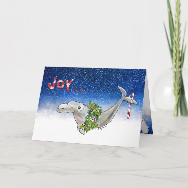 Joy Jul Dolphin Porpoise of Life Stars Helgkort (Framsida)