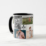 Joy jul Family Photo Collage Mugg<br><div class="desc">En vacker julafton mugg med fyra bilder av din familj med ord "JOY" centrerad i mitten tillsammans med namn och år. En vacker design för din julhemsdeka eller underbara keepsakpresenter för vänner och familj. Anpassa text och foton och gör dem till egna.</div>