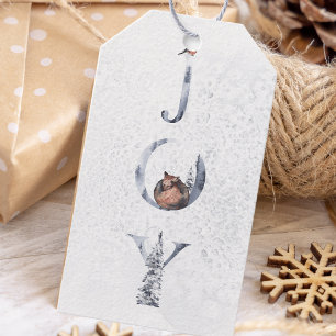 Joy jul för vinterfärg presentetikett