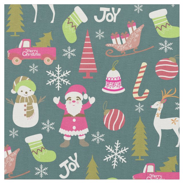 Joy Jul Grönt Tyg (Närbild)