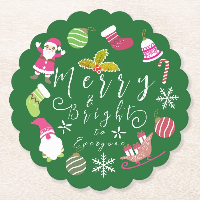 Joy Jul Grönt Underlägg Papper (Framsida)