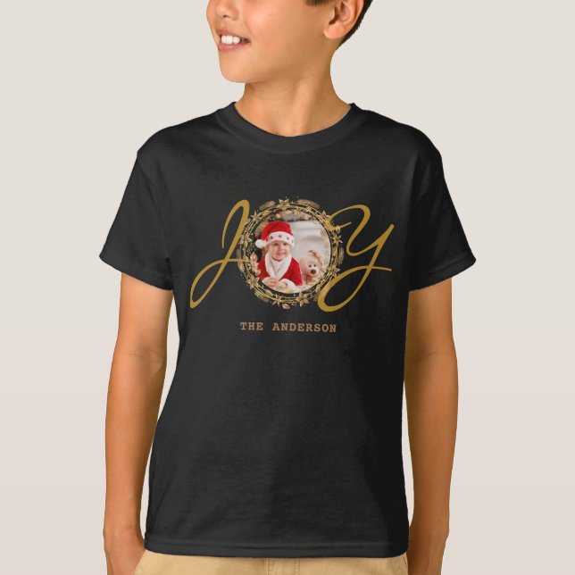 Joy jul Guld Photo White T Shirt (Framsida)