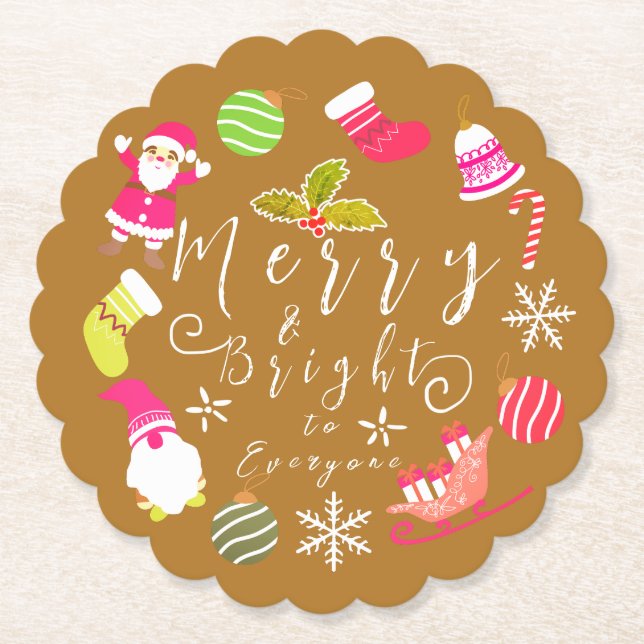 Joy jul Guld Underlägg Papper (Framsida)