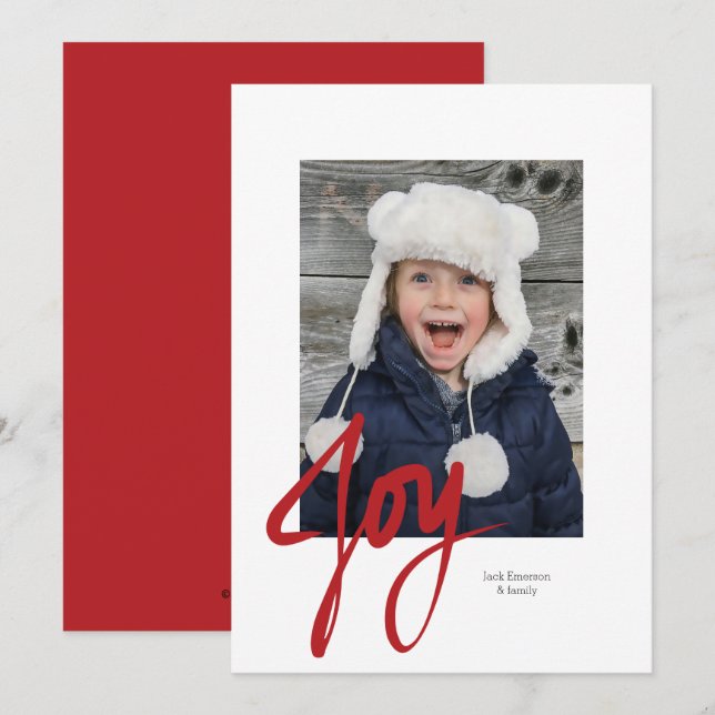 JOY Jul-Helgdag - fotopatkort Julkort (Fram/baksida)