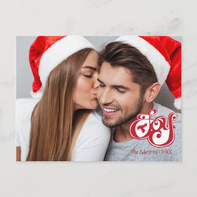 Joy Jul Helgdag Photo Postcard Helg Vykort (Framsida)