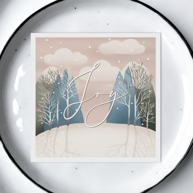 Joy jul Helgdag | Snowy Winter Woodland Pappersservett (Skapare uppladdad)