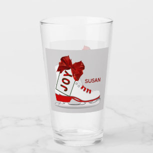 Joy jul Ice Skates Pint Soda Glassware Glass Glaskopp