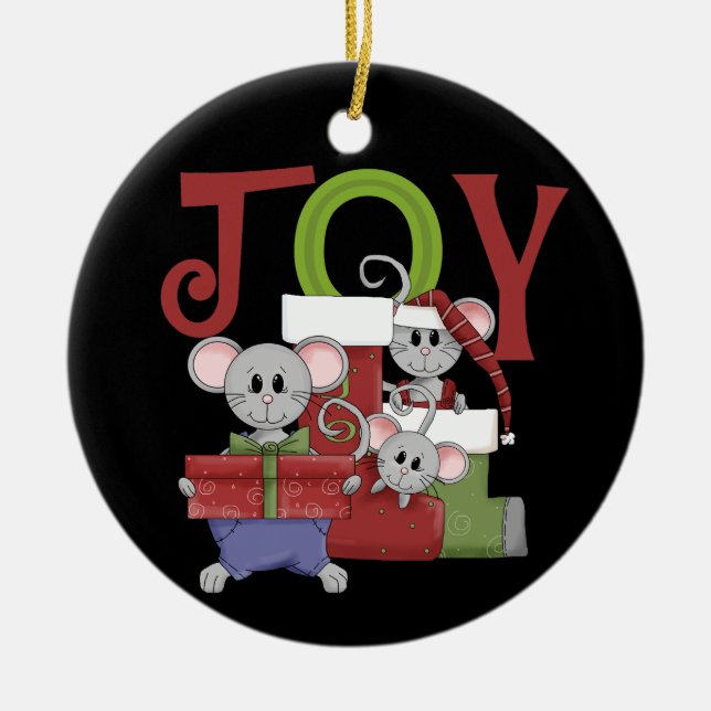 Joy jul Mice Keepsak Ornament (Framsidan)