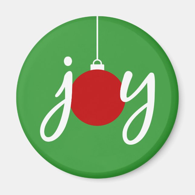 Joy jul Ornament Helgdag Magnet (Framsidan)