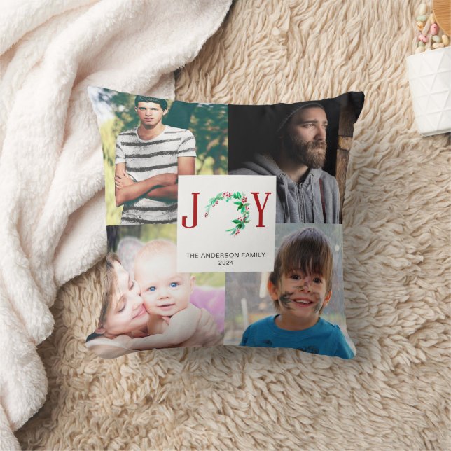 JOY Jul Photo Collage 4 Family Bilder Kudde (Filt)