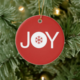 Joy jul Red Ceramic Ornament