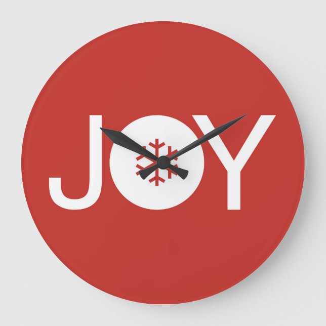 Joy jul Red Large Clock Stor Klocka (Framsida)