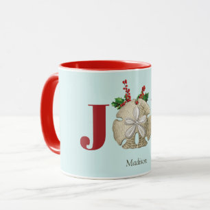 Joy jul Sand Dollar Holly Berries Kustal Mugg
