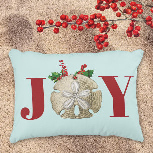 Joy jul Sand Dollar Holly Berries Kustal Prydnadskudde