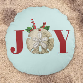 Joy jul Sand Dollar Holly Berries Kustal Rund Kudde