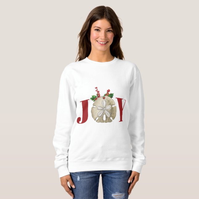 Joy jul Sand Dollar Holly Berries Kustal T Shirt (Hel framsida)