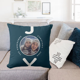 Joy Julfotoblå, vit, enkel minimalistisk Kudde