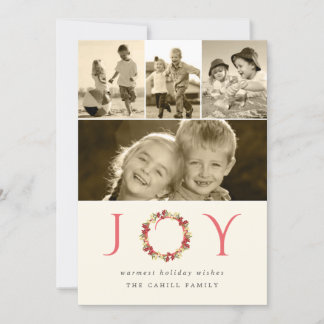 Joy Julkrans Retro Red Multi Photo Collage Julkort