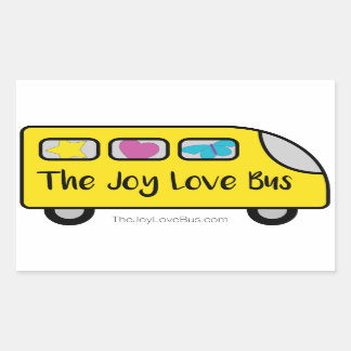 Joy Kärlek Buss Logotyp Stickers Rektangulärt Klistermärke