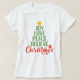 Joy, Kärlek, fred, tro julen Kvinnor i T-Shirt