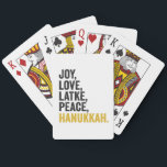 Joy Kärlek Latkes Peace Hanukkah Funny Jewish Casinokort<br><div class="desc">roligt, jewant, latke, gift, födelsedag, chanukah, jude, helgdag, menorah</div>