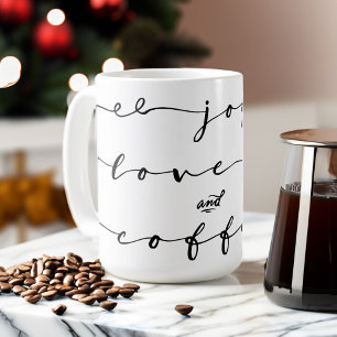 Joy, Kärlek och kaffe Helgdag för handskrift av Kaffemugg
