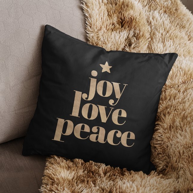 Joy Kärlek Peace | Guld Elegant - minimalistisk ju Kudde (Skapare uppladdad)