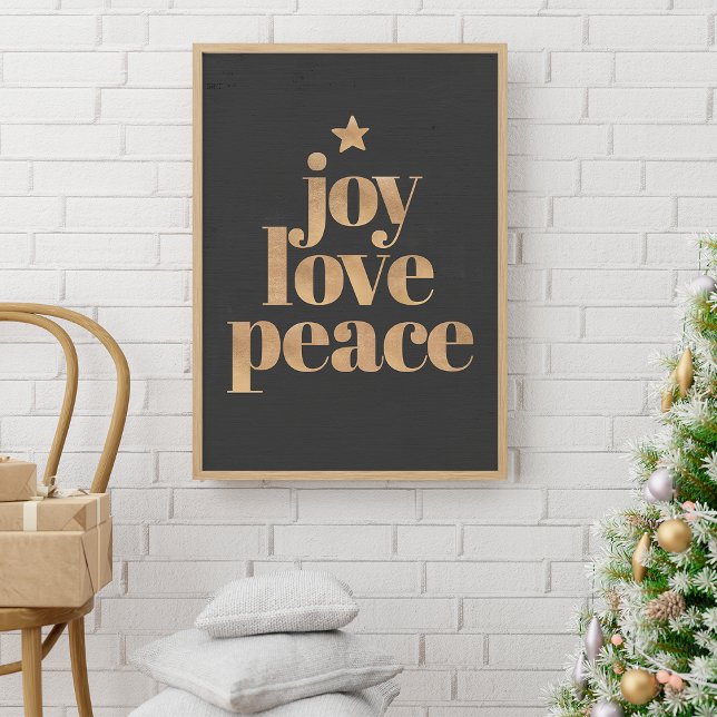 Joy Kärlek Peace | Guld Elegant - minimalistisk ju Poster (Skapare uppladdad)
