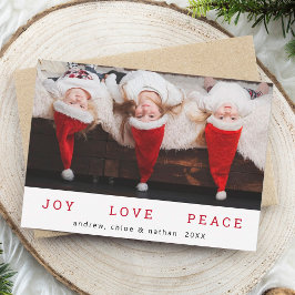 JOY KÄRLEK PEACE-julsfonett Julkort