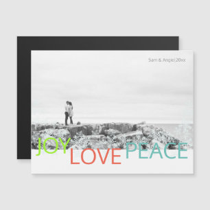 Joy Kärlek Peace-minimalistiskt Magnetic Photo Pos Magnetisk Inbjudningskort