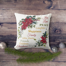 Joy Kärlek Peace Poinsettia jul