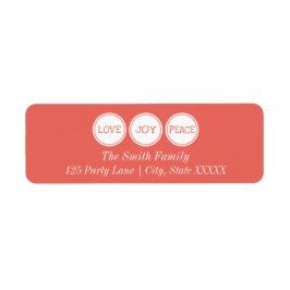 Joy Kärlek Peace | Returadressetikett Returadress Etikett